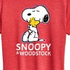 Women's - Peanuts - Snoopy And Woodstock Short Sleeve Graphic T-Shirt - 2 of 4