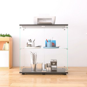 VYNXARIA Two-Door Glass Display Cabinet - Stylish Curio Bookshelf for Home & Office - 1 of 4