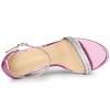 Allegra K Women's Rhinestone Ankle Strap Chunky Sandals - 4 of 4
