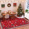 Washable Christmas Area Rug Holiday Red Rugs for Living Room - 3 of 4