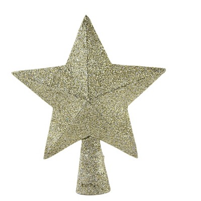 Tree Topper Finial 6.0" Peaceful Star Tree Topper Glittered Paper Christmas  -  Tree Toppers