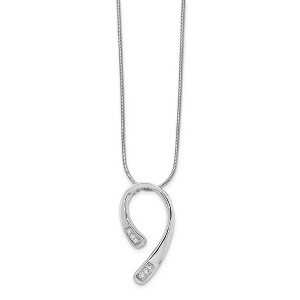 Black Bow Jewelry Diamond Hook Necklace in Rhodium Plated Silver, 18-20 Inch - 1 of 4