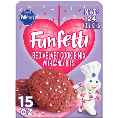 Pillsbury Valentine's Funfetti Red Velvet Cookie Mix with Candy Bits - 15oz