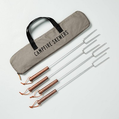 4pc Campfire Skewer Set with Carrying Bag - Hearth & Hand™ with Magnolia