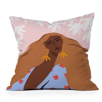 Maritza Lisa Woman Looking Back Square Throw Pillow - Deny Designs
