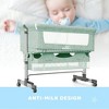 Infurnic Cots, Portable 2-in-1 Bassinet with Storage Basket, Adjustable and Removable Canopy, Lightweight Cradle for Baby, Green, 35.42"*19.68"*29.52" - 2 of 4