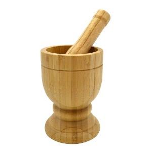 IMUSA Small Bamboo Mortar and Pestle - 1 of 4