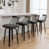 Bekrvio 26" Swivel Bar Stools Set of 1/2/3/4–Faux Leather Counter Stool with Spindle Back, Solid Wood Legs, Wooden Barstools for Kitchen Island - 2 of 4