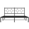 vidaXL Robust Metal Bed Frame with Headboard - Black Steel, 81.5"x61.4"x35.8" - Platform Double Bed for Bedroom with Storage Space - 4 of 4