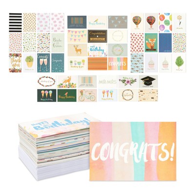 48-Count All Occasion Cards Box Set, Includes Birthday, Wedding, Thank You, Congrats, Sympathy, 48 Unique Designs, Envelopes Included, 4x6 inches