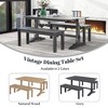 KWPZQEB 3-Piece Retro Dining Set for 4 with Rectangle Dining Table and 2 Benches, Wood Dining Sets for Kitchen, Dining Room, Bistro, Gray - 4 of 4