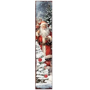 HomeRoots 48" Red And White Solid Wood Christmas Santa Porch Sign - 1 of 4
