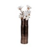 Modern Glass Vase with Textured Enamel Finish - Metallic Decorative Tall Cylinder Vase for Home, Office, Living Room & Bedroom - 3 of 4