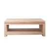 47'' Rectangular Wood Coffee Table with Beaded Trim & Open Storage Shelf,Modern Farmhouse Center Table for Living Room-Baofuwish - 3 of 4