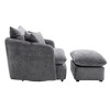 GDFStudio Sidney Modern 46" Chenille Upholstered Swivel Accent Chair with Ottoman and 3 Drawers - 4 of 4