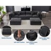 110"Boneless Sectional Cloud Couch with Ottoman,Convertible Shaped Modular Sofa with Chaise,Deep Seating&Chenille Fabric, High-Density Memory Foam - 2 of 4
