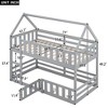 CAVINAS Twin Over Twin Solid Wood Bunk Bed with Ladder & Fence,House Bed Frame for Kids Room,Bedroom - 4 of 4