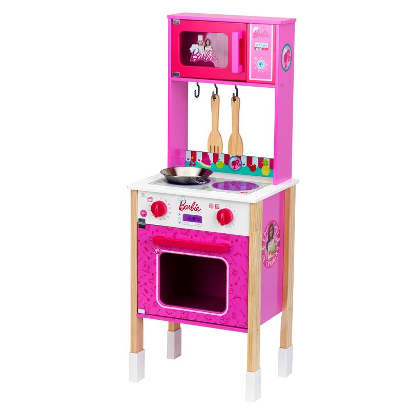 Theo Klein Barbie Epic Chef Wooden Toy Kitchen Cooking Playset with Pretend Play Oven, Microwave, and Utensils for Kids 3 and Up, 6 of 8