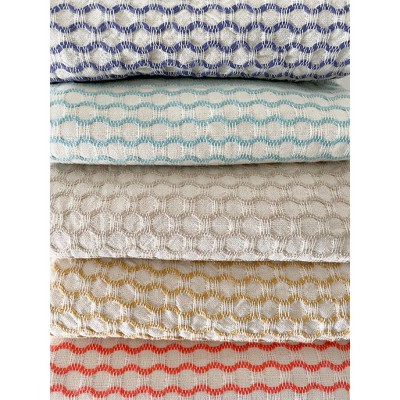 Anaya Orange Wavy Pattern Cotton Beach Towel