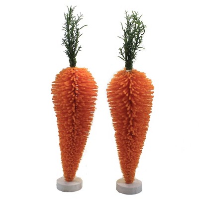 Easter 14.5" Bottle Brush Carrot Small Vegetable Orange  -  Decorative Figurines