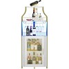 Corner Wine Bar Cabinet with Removable Rack & Adjustable Shelves, 50-Bottle Capacity, LED Lighting Option (Standard/LED) - 2 of 4