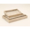 HomeRoots Set of Three White Rectangular Solid Wood Handmade Serving Tray With Handles - 4 of 4