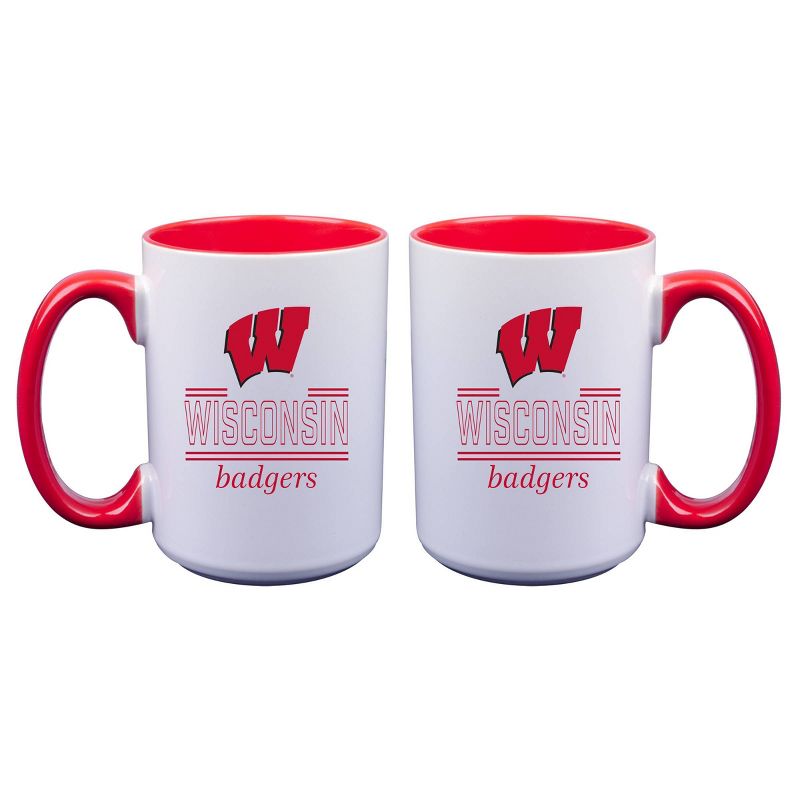 NCAA Wisconsin Badgers 16oz Home and Away Mug Set, 1 of 4