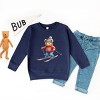 Skiing Bear Watercolor - Toddler Graphic Sweatshirt - 3 of 4