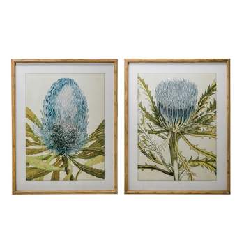 Storied Home (Set of 2) Wood Framed Wall Art Set Portrait with Flowers
