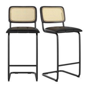 FURNIinspire Dining Chair, Counter Height Bar Stools Set of 2, Bar Stools without Arms for Kitchen Islands, Black, 18.9"*17.7"*42.5" - 1 of 4