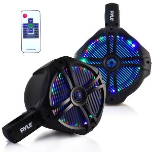 Pyle 8" Marine Wakeboard Speakers with LED Lights - - 1 of 4