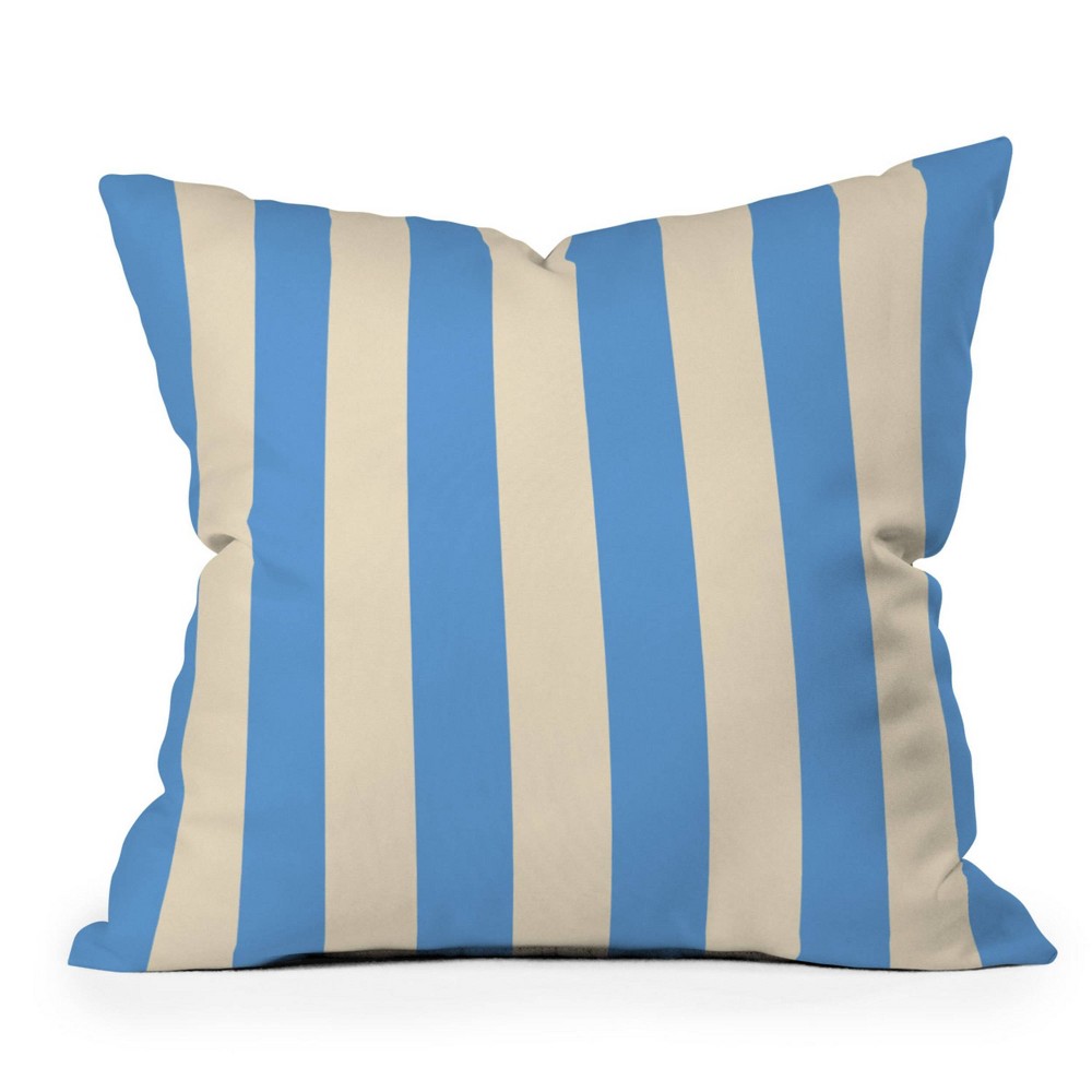 Photos - Pillow Deny Designs 20"x20" Lyman Creative Co Retro Coastal Blue And White Square Indoor Throw 