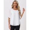 Allegra K Women's Chiffon Casual Round Neck Short Sleeve T-Shirt - 2 of 4