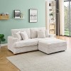 CENGHU 82 Inches Corduroy Sofa, Sectional Sofa, Storage Feet +4 Throw Pillows, L Shaped Sofa Couches for Living Room, Office - 2 of 4