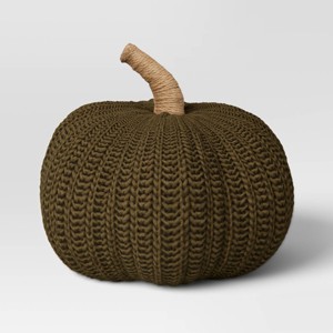 Knit Pumpkin with Jute Stem Novelty Throw Pillow - Threshold™ - 1 of 4