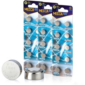MEDca 1.5V Alkaline Batteries – LR44 AG13 357 303 SR44 Button Coin Cells for Hearing Aids, Toys, Remotes, Calculators, Long-Lasting & Anti-Corrosion - 1 of 4