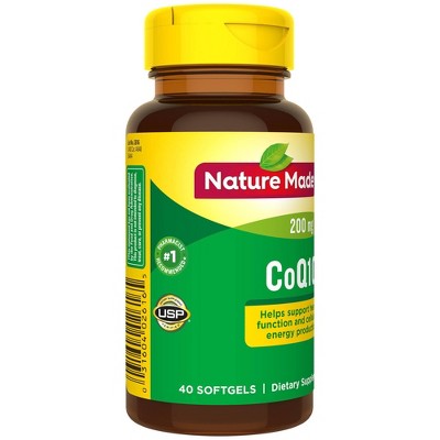 Nature Made CoQ10 200mg Softgels for Heart Health Support - 40ct