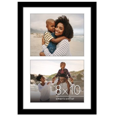 Americanflat 12x18 Collage Picture Frame with Shatter-Resistant Glass, Fits Two 8x10 Photos or One 12x18 Picture, Signature Collection ¬ñ Black