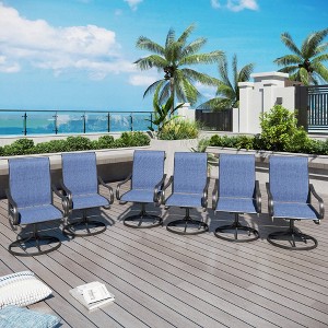Captiva Designs Outdoor Dining Breathable Quick-dry Sling Steel Chairs with 360 Degree Swivel - 1 of 4