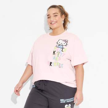Women's Sanrio Positivity Oversized Short Sleeve Graphic T-Shirt - Pink