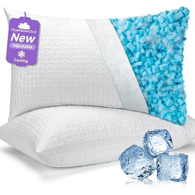 FAPO Adjustable Pillows Queen Size Set of 2 - Cooling Shredded Memory Foam Pillow for Sleeping, Bed Pillows for Sleepers,Washable Cover