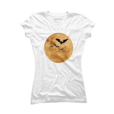 Junior's Design By Humans Halloween - Moon By MonkeyStore T-Shirt