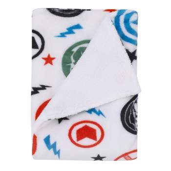 Marvel The Avengers Red, White, and Blue Super Soft Cuddly Plush Baby Blanket