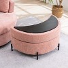 Hrinhom 42"W Upholstered Swivel Accent Chair with Pillows and Half-Moon Storage Ottoman - 4 of 4