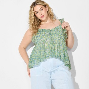 Women's Scoop Neck Chiffon Flutter Tank Top - Wild Fable™ - 1 of 4