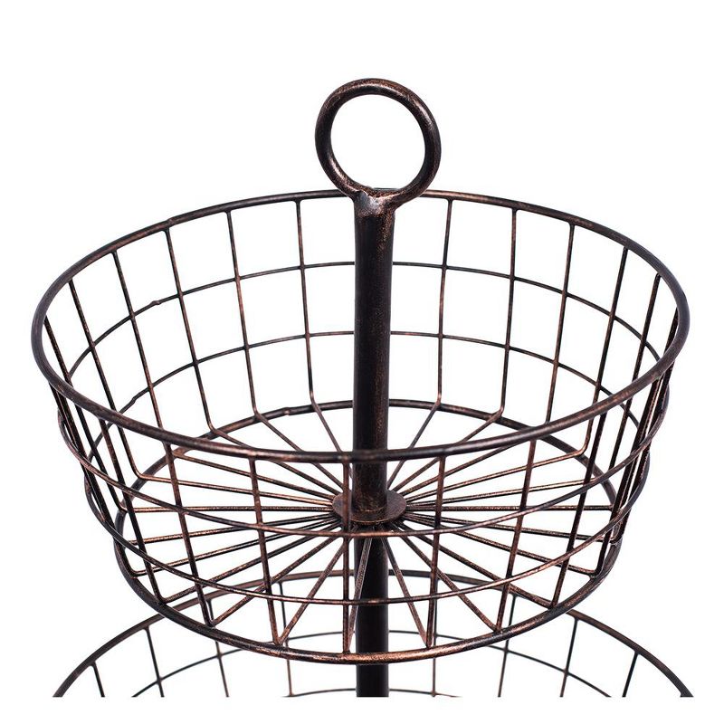 BirdRock Home Metal 2-Tier Wire Fruit Basket - Oil Rubbed Bronze, 2 of 7