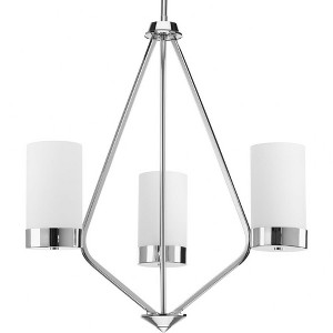 Progress Lighting Elevate 3-Light Chandelier, Glass, Polished Chrome, Trapezoidal Shades - 1 of 4