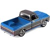 1972 Chevrolet Cheyenne C10 Short Bed Truck Electric Blue and Gunmetal Gray Metallic 1/64 Diecast Model Car by Greenlight - 3 of 4