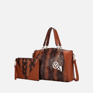 MKF Collection Addison Snake Embossed Women’s Tote Bag with matching Wristlet Pouch by Mia K - 1 of 3
