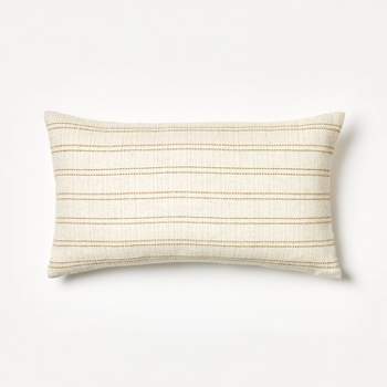 Woven Striped Throw Pillow Neutral/Dark Tan - Threshold™ designed with Studio McGee